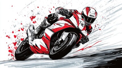 Creative template featuring a motorcycle on a circuit.