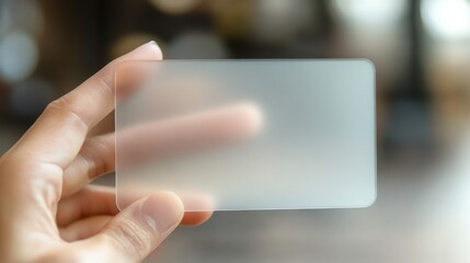 Blank template for clear call cards presented in a mockup.