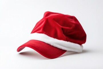 Festive Red Cap with White Fur Trim Perfect for Holiday Celebrations and Seasonal Events, Ideal for Christmas Themed Parties and Winter Gatherings