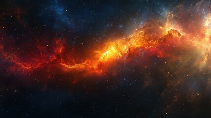 Abstract representation of galaxies colliding, with dynamic colors and shapes blending together in cosmic chaos.