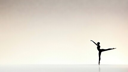 Obraz premium A person standing with arms and legs extended, in the center of a room