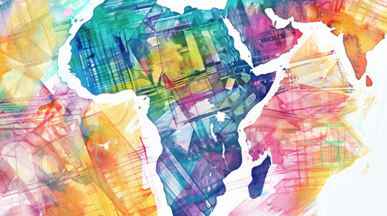 Obraz premium ibrant African Watercolor Art for Black History Month