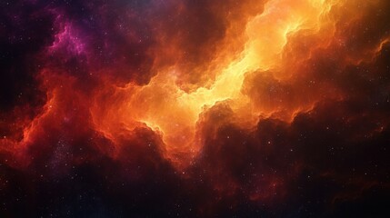 Artistic interpretation of a galaxy forming, with swirling clouds of gas and dust in vivid colors.