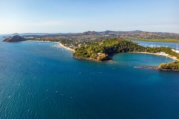 Volcanic crater of Nosy Be island, Crater bay,  Madagascar, Aerial view