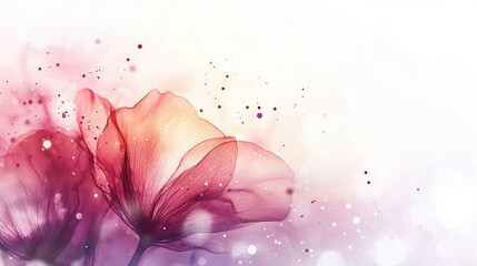    two flowers on a white and pink background with no blur