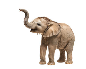 Obraz premium a baby elephant with its trunk up