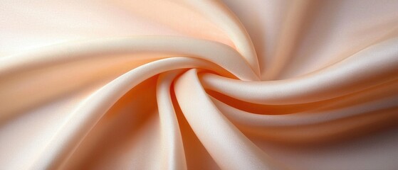 Close-up of a fabric with a smooth and elegant texture. the fabric appears to be made of a light peach-colored fabric, with a subtle sheen that catches the light.