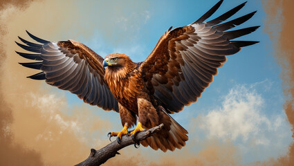 Obraz premium Discover stunning hawk images and art: majestic hawks in flight, fierce portraits, and hunting scenes. Perfect for nature lovers, presentations, and creative projects.