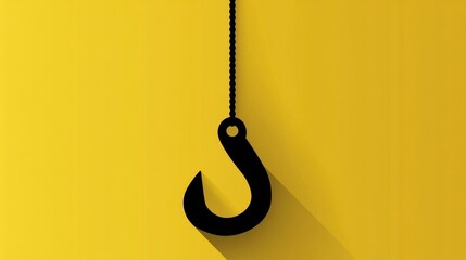 Industrial tower crane depicted through a steel hook design