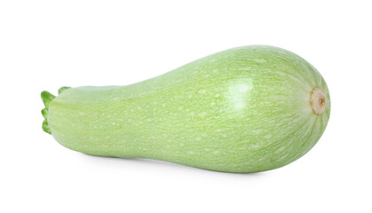 One fresh ripe zucchini isolated on white