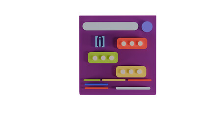 render of a ui of a chatting app, social media, social network, communication and tech, cyber security and cyber space concept, relationship and dating, virtual friendship, online chatting concept.