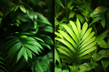 Obraz premium a green leaf background with a blur effect