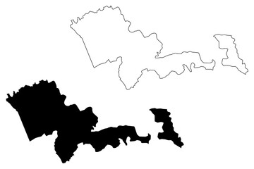 Mafeteng District (Districts of Lesotho, Kingdom of Lesotho) map vector illustration, scribble sketch Mafeteng map