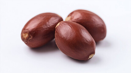Obraz premium Isolated peanut, a healthy nutrition snack, the raw organic seed with natural shell on white background, perfect for a vegan or vegetarian diet.