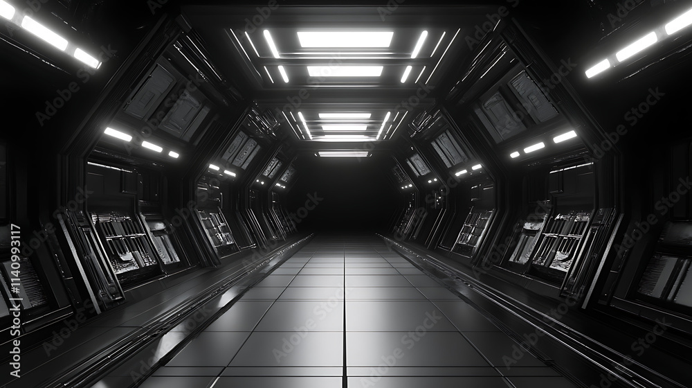 Poster white background 3d room light abstract space technology tunnel stage floor, empty white future 3d n