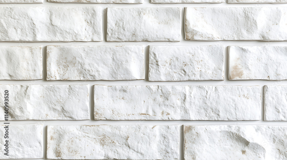 Poster white brick wall with a clean, uniform texture and seamless pattern, creating a minimalist and moder