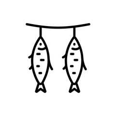 Fish line icon. Seafood product sign, ocean fish cooking or culinary ingredient symbol. Best for menus of restaurants, cafes, bars and food courts