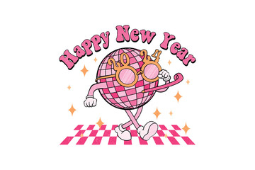 Happy New Year Typography Sublimation T Shirt Design
