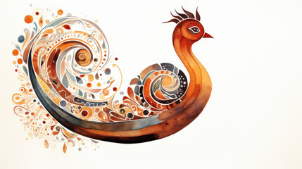 Fototapeta premium Black History Month Art: Sankofa Bird in Watercolor