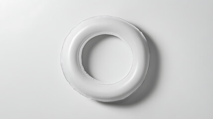 Fototapeta premium White swim ring mockup isolated, top view