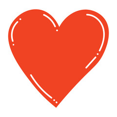 Cute cartoon heart shape in flat style. Love symbol isolated on white background.