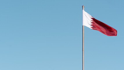 Flag of Qatar in Al Zubara fort,