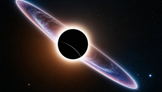 breathtaking planetary eclipse in space, showcasing the celestial alignment of planets and the shadow cast over the cosmos, a stunning cosmic event