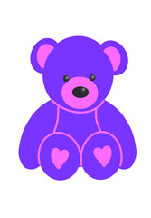 Ursinho de pelúcia roxo