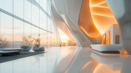 Obraz premium 冷静な雰囲気の半導体工場セキュリティゲート