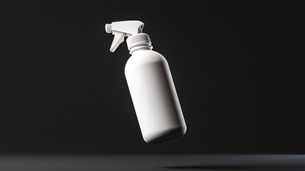 Spray bottle mockup floating against dark background for marketing