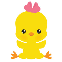Cute Easter chick vector cartoon illustration

