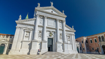 Obraz premium Church of San Giorgio Maggiore on the island timelapse hyperlapse.