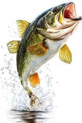 a large mouth bass jumping out of the water