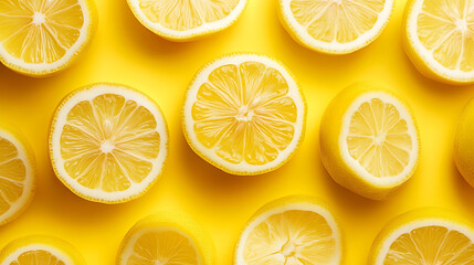 Summer yellow lemon seamless pattern background design