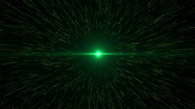 Digital space sci fi tunnel with green blue neon big data hi tech information flow blockchain. High Speed Light Streaks internet data, blue, glow lines, background, stream line glowing blue light
