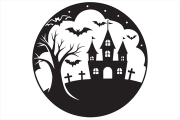 A  Halloween Black and White Silhouette