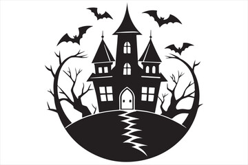 A  Halloween Black and White Silhouette