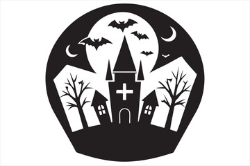 A  Halloween Black and White Silhouette