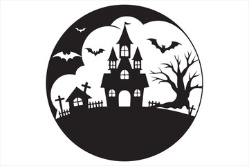 A  Halloween Black and White Silhouette