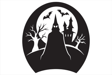 A  Halloween Black and White Silhouette