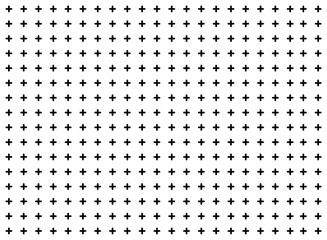 Seamless grid pattern: subtle halftone design featuring repeated small hatch crosses and tiny elements. Abstract geometric texture with faded black and white rectangle prints. Vector illustration.