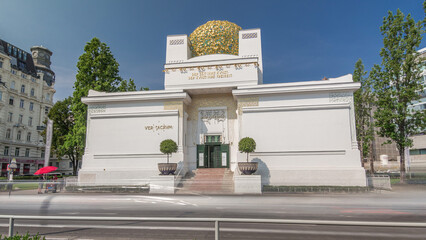 The Secession Building timelapse hyperlapse - exhibition hall. Vienna, Austria.