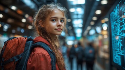 Demonstration of edge computing technology with a young learner in a modern tech environment