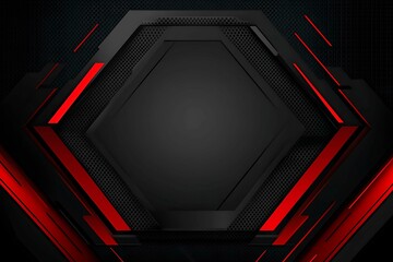 Dynamic technology-inspired abstract background with sharp red, black, and silver lines, creating a sleek and futuristic digital design.