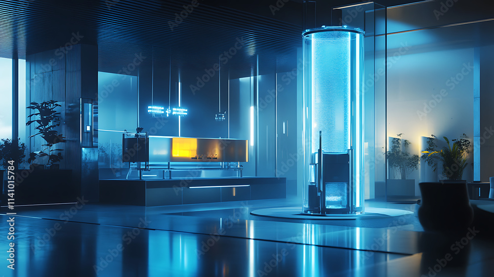Fototapete highlighting the importance of clean drinking water with advanced filtration technology in a modern 