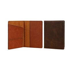 Colorful leather passport wallet. isolated png background.
