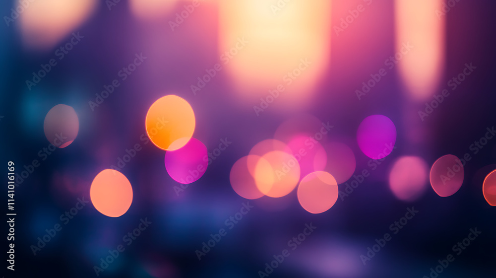 Poster Purple light rays with bokeh background