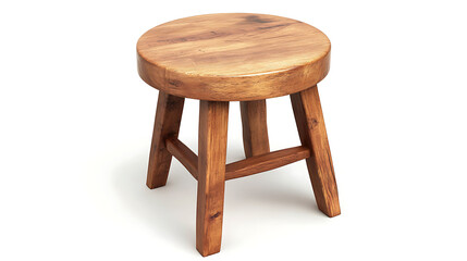 Isolated on white, a new, plain wooden stool