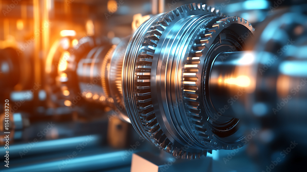 Poster factory installed industrial gas turbine engine, high-tech engineering equipment used for power gene