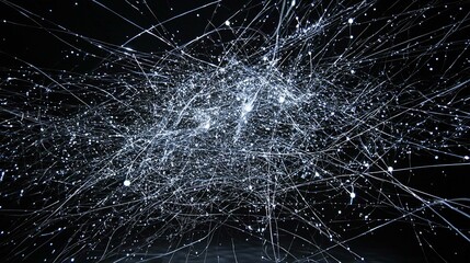 Delicate Spiderweb with Dew Drops in Nature's Design and Texture